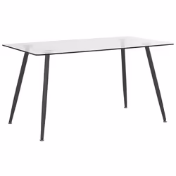 Dining Table MIDLAND Black 140 cm 80 cm Tempered Glass