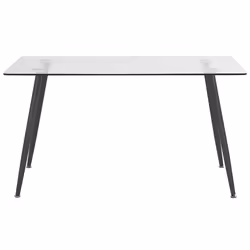 Dining Table MIDLAND Black 140 cm 80 cm Tempered Glass
