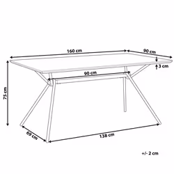 Dining Table AMSTERDAM Dark Brown 160 cm 90 cm