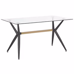 Dining Table SACRAMENTO Black 140 cm 80 cm Tempered Glass