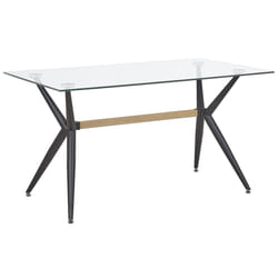 Dining Table SACRAMENTO Black 140 cm 80 cm Tempered Glass