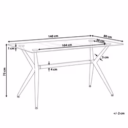 Dining Table SACRAMENTO Black 140 cm 80 cm Tempered Glass