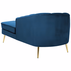Left Hand Chaise Lounge ALLIER Velvet Navy Blue - Additional view 5