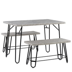 Dining Set KEMPTON Light Grey 4 Seater