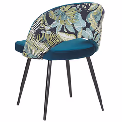 Set of 2 Dining Chairs VIVIAN Velvet Sea Blue