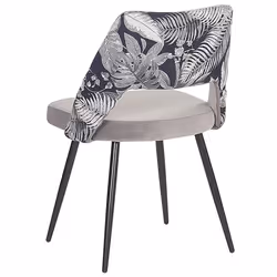 Set of 2 Dining Chairs ANSLEY Velvet Grey