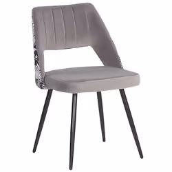 Set of 2 Dining Chairs ANSLEY Velvet Grey