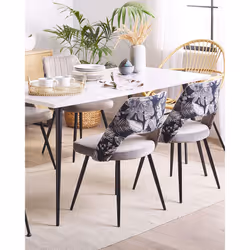 Set of 2 Dining Chairs ANSLEY Velvet Grey - Additional view 4