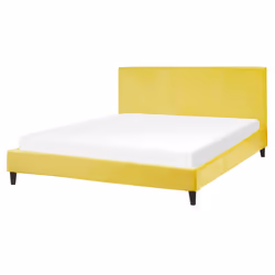 Bed Velvet FITOU 160 x 200 cm (EU King Size) Yellow