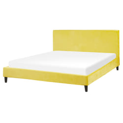 Bed Velvet FITOU 160 x 200 cm (EU King Size) Yellow
