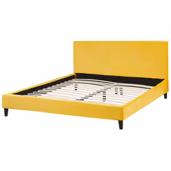 Bed Velvet FITOU 160 x 200 cm (EU King Size) Yellow