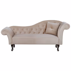 Right Hand Chaise Lounge LATTES Velvet Beige