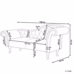 Right Hand Chaise Lounge LATTES Velvet Beige
