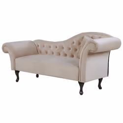 Right Hand Chaise Lounge LATTES Velvet Beige