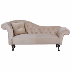 Left Hand Chaise Lounge LATTES Velvet Beige
