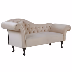 Left Hand Chaise Lounge LATTES Velvet Beige