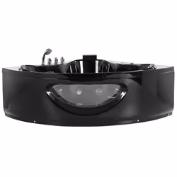 Corner Hot Tub with LED TOCOA 1900 x 1500 mm Black