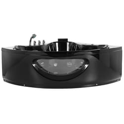 Corner Hot Tub with LED TOCOA 1900 x 1500 mm Black
