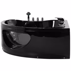 Corner Hot Tub with LED TOCOA 1900 x 1500 mm Black