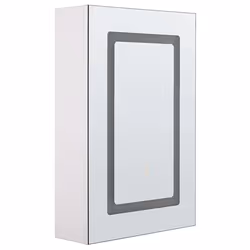 Bathroom Wall Mounted Mirror Cabinet LED CONDOR 40 cm 60 cm White