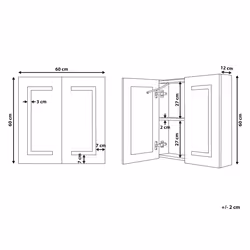 Bathroom Wall Mounted Mirror Cabinet LED MAZARREDO 60 cm 60 cm White
