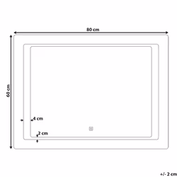 LED Bathroom Mirror WASSY 80 cm 60 cm Silver