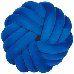 Throw Cushion AKOLA Velvet 30 x 30 cm Blue Solid