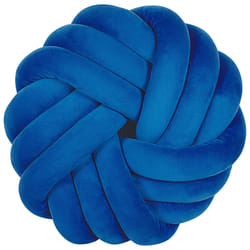 Throw Cushion AKOLA Velvet 30 x 30 cm Blue Solid