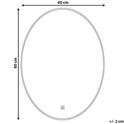 LED Bathroom Mirror MAZILLE 60 cm 80 cm Silver