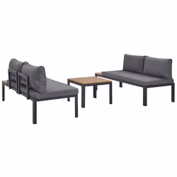 Garden Corner Sofa with Table 4 Seater PIENZA Right Hand Modular Grey