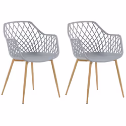 Set of 2 Dining Chairs NASHUA Light Grey