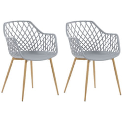 Set of 2 Dining Chairs NASHUA Light Grey