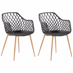Set of 2 Dining Chairs NASHUA Black