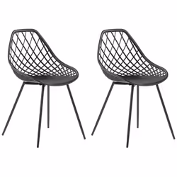 Set of 2 Dining Chairs CANTON Black