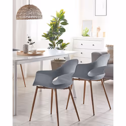 Set of 2 Dining Chairs UTICA Light Grey - Additional view 3