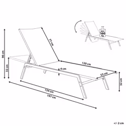Sun Lounger NOLI Reclining Metal Blue