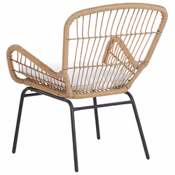 Bistro Set with Cushions LABICO PE Rattan Light Brown - Additional view 4
