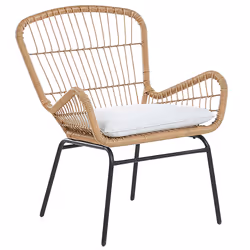 Bistro Set with Cushions LABICO PE Rattan Light Brown - Additional view 5