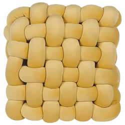 Velvet Knot Cushion 30 x 30 cm Yellow SIRALI