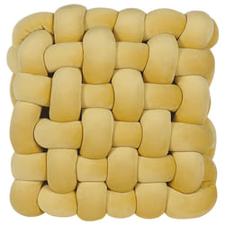 Velvet Knot Cushion 30 x 30 cm Yellow SIRALI