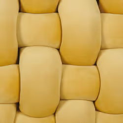 Velvet Knot Cushion 30 x 30 cm Yellow SIRALI