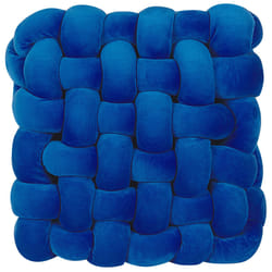 Velvet Knot Cushion 30 x 30 cm Blue SIRALI