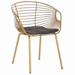 Set of 2 Dining Chairs HOBACK Metal Gold