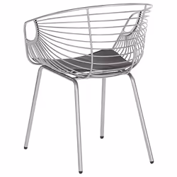 Set of 2 Dining Chairs HOBACK Metal Silver