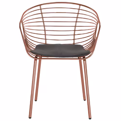 Set of 2 Dining Chairs HOBACK Metal Copper