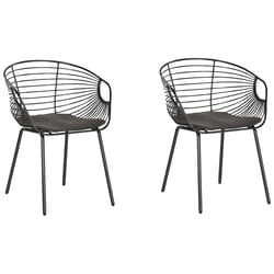 Set of 2 Dining Chairs HOBACK Metal Black