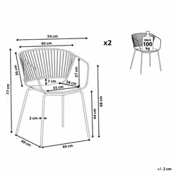 Set of 2 Dining Chairs RIGBY Metal Copper