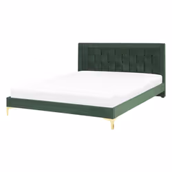 Bed Velvet LIMOUX 140 x 200 cm (EU Double) Dark Green