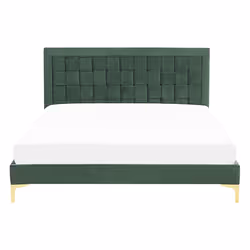 Bed Velvet LIMOUX 140 x 200 cm (EU Double) Dark Green
