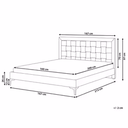 Bed Velvet LIMOUX 160 x 200 cm (EU King Size) Dark Green